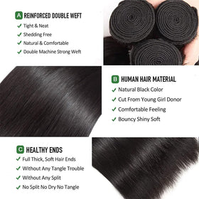 Afeier straight bundles 24-inch show balanced length and bounce for volume