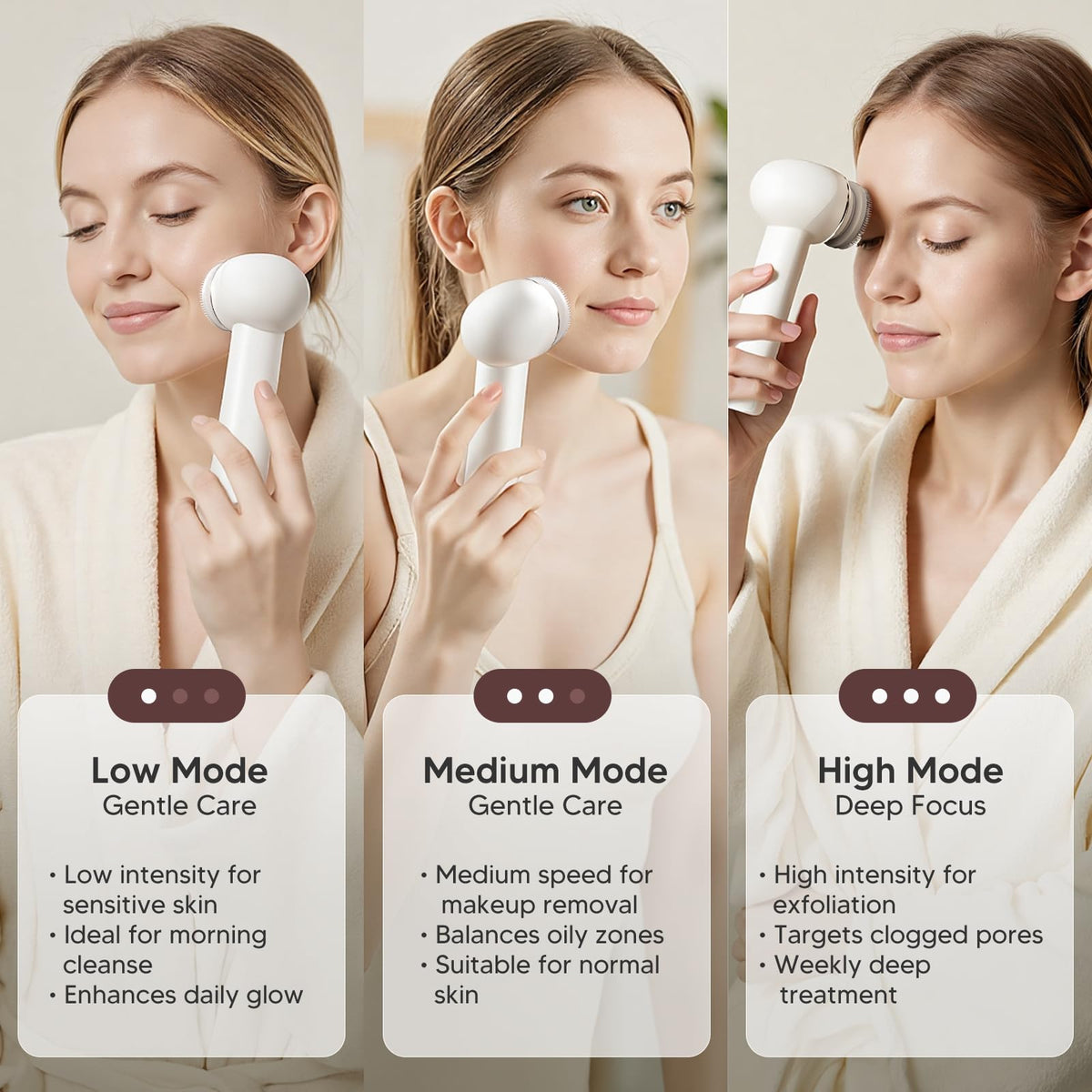 AFEIOFT three interchangeable heads closeup highlight versatile skincare options.
