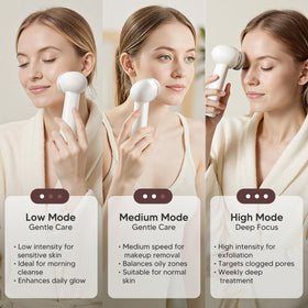 AFEIOFT three interchangeable heads closeup highlight versatile skincare options.