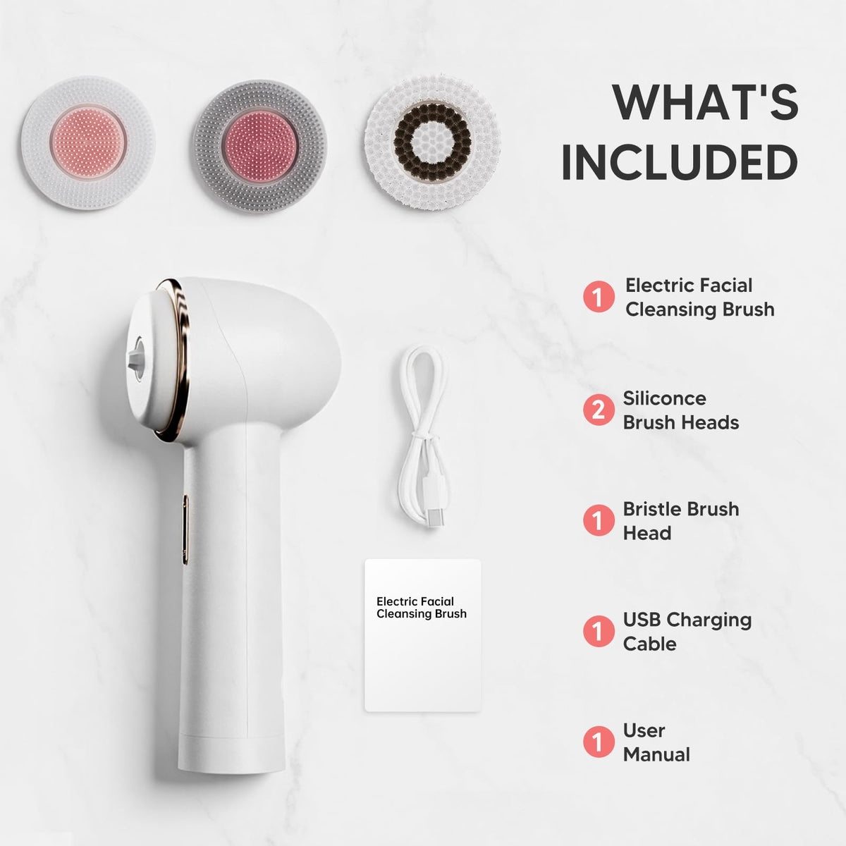 AFEIOFT brush side view highlights ergonomic handle for comfortable daily cleansing.