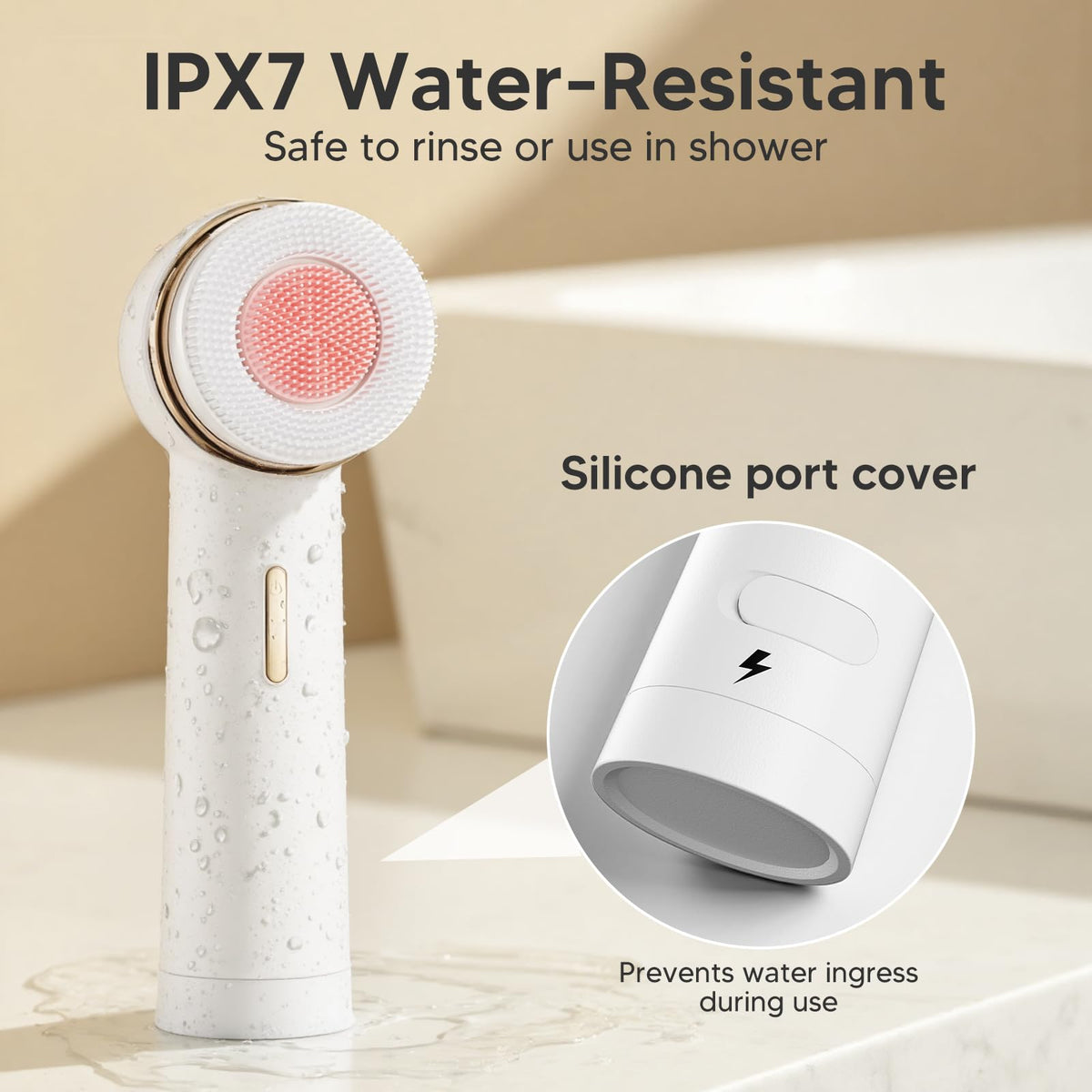 AFEIOFT rechargeable battery and power button closeup indicates cordless convenience.