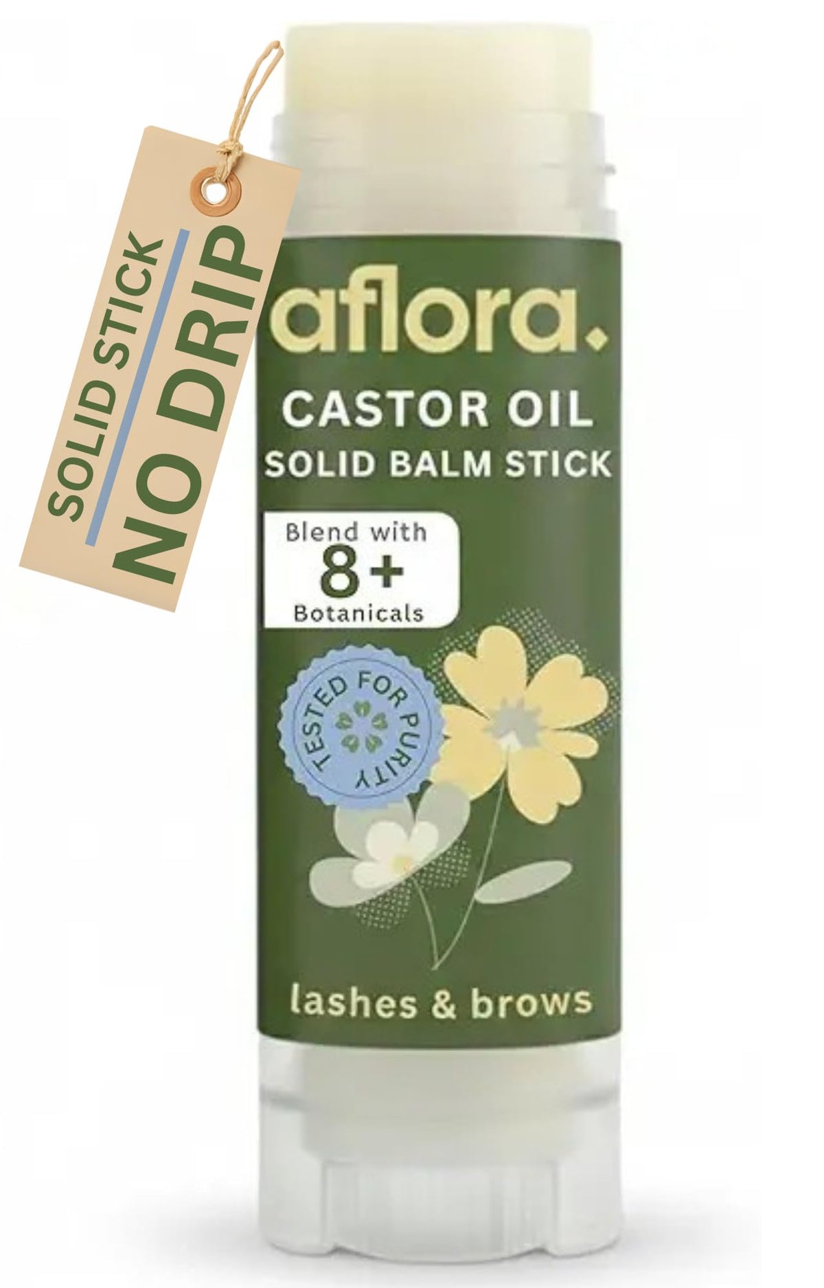 Aflora Castor Oil No Drip Serum for lashes with precise, mess-free application.