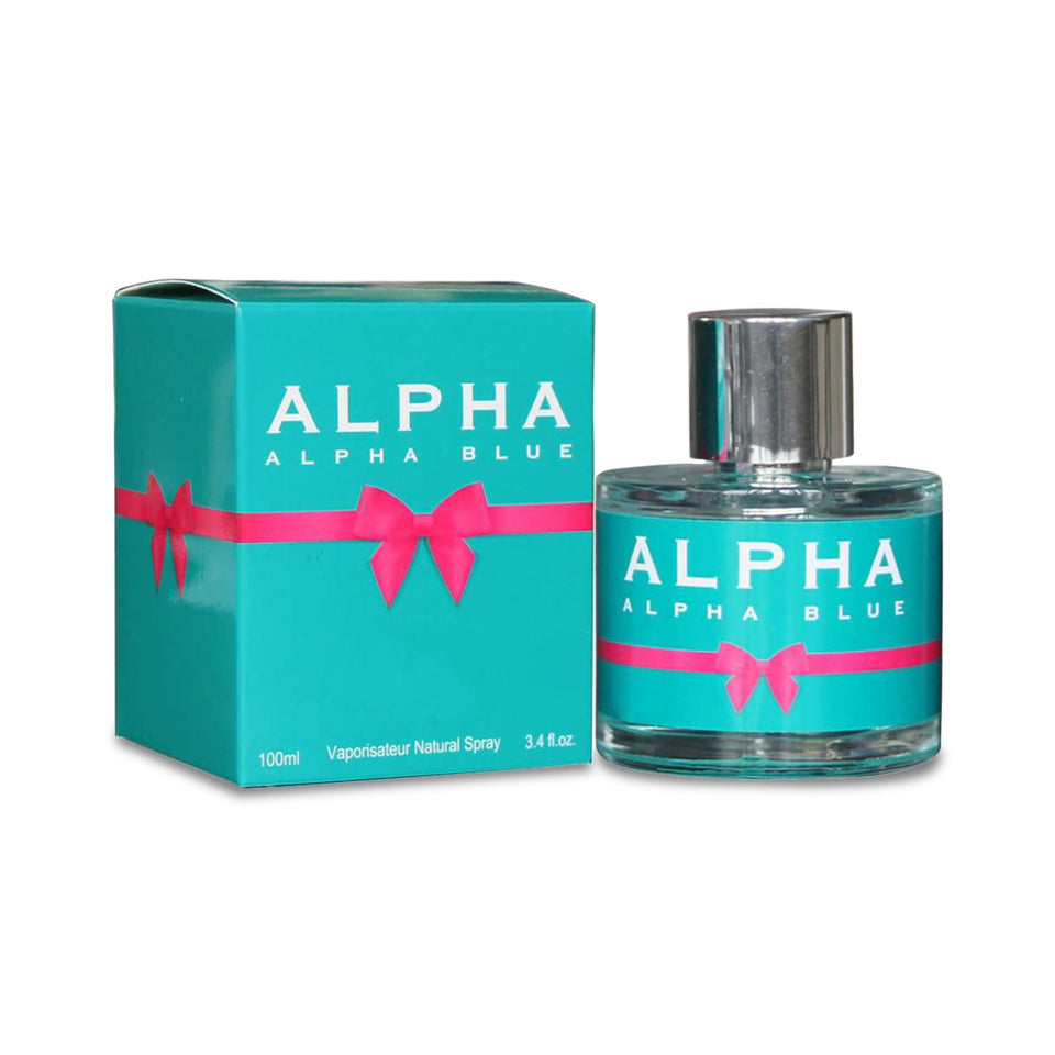 AFLUXE Alpha Blue bottle close-up highlighting premium design for daily elegance.