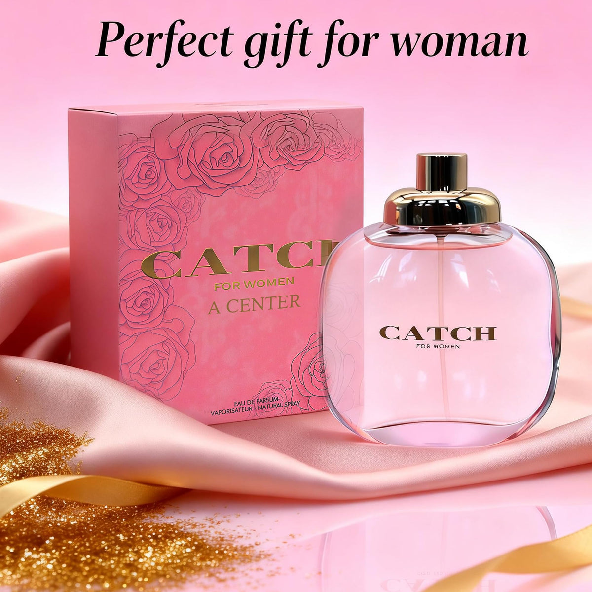 AFLUXE Catch for Women on dresser display, inviting scent for daytime or evening use.
