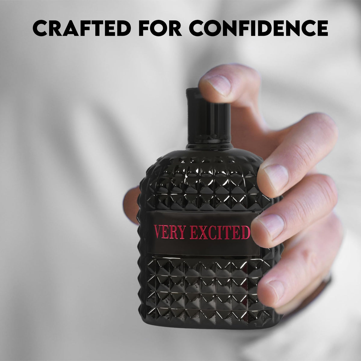 AFLUXE Very Excited pour application shot suggesting easy, even fragrance distribution.