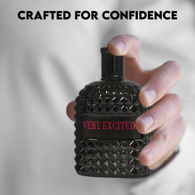 AFLUXE Very Excited pour application shot suggesting easy, even fragrance distribution.