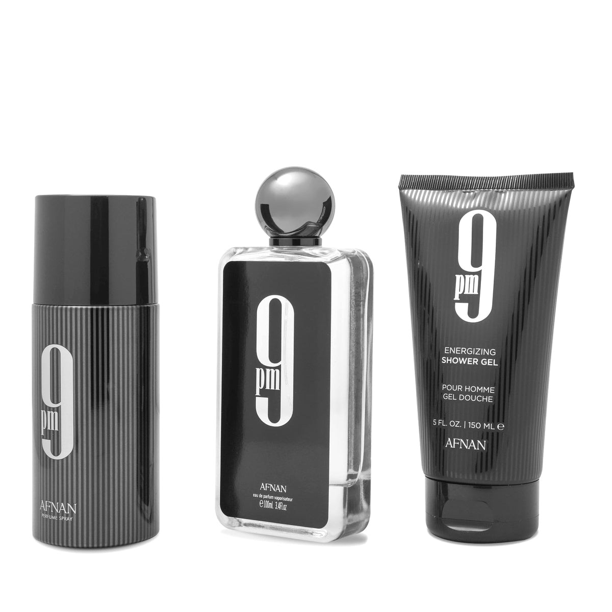 Afnan 9 PM fragrance notes close-up highlighting citrus and amber base.