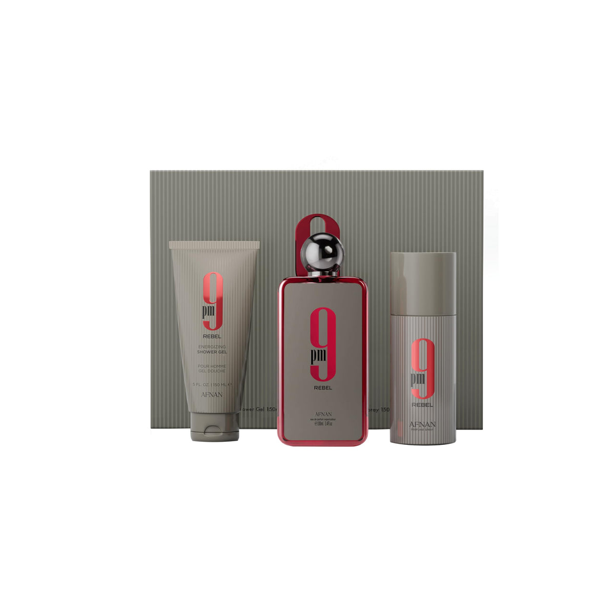 Afnan 9 PM Rebel EDP bottle for bold unisex fragrance for all-day presence.