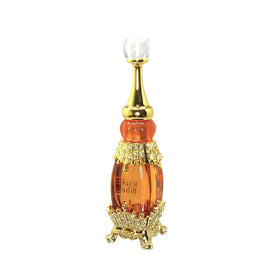 Top-note saffron and jasmine open the scent with vibrant, confident first impression.