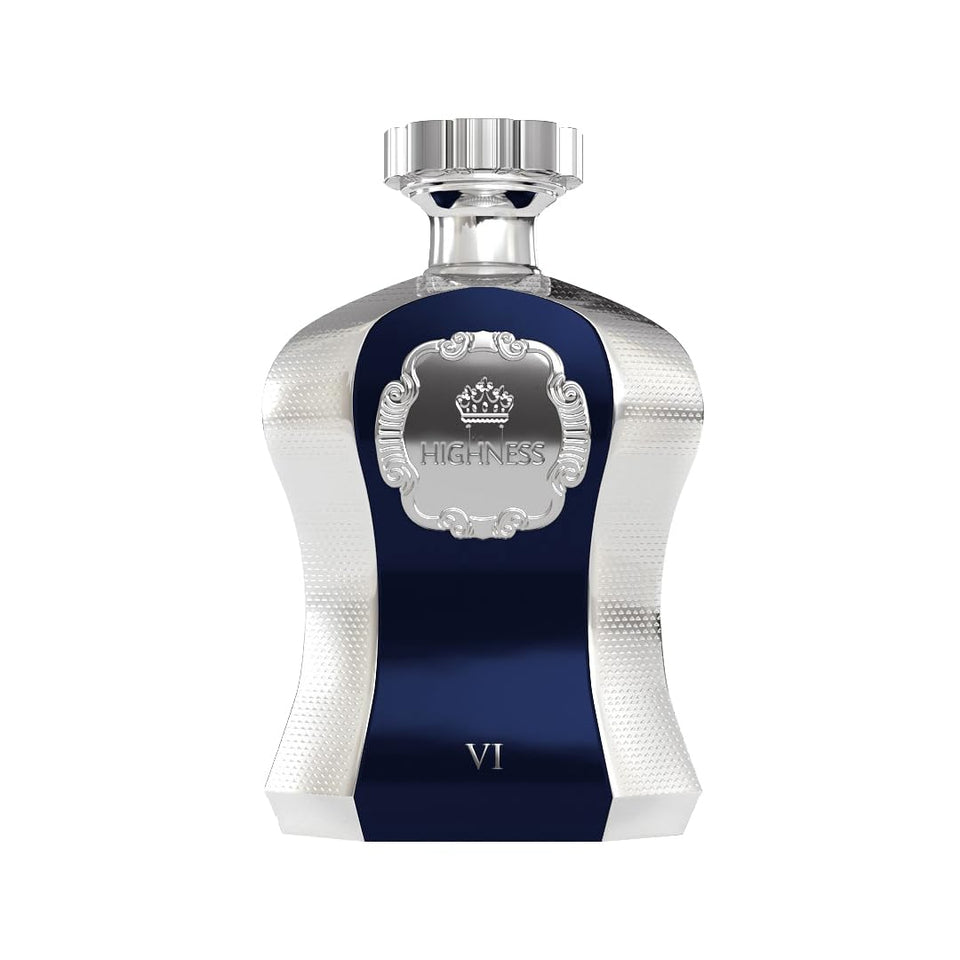 Afnan Highness Blue bottle front view for daily luxury fragrance.