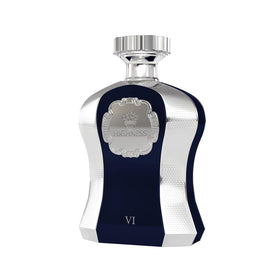 Afnan Highness Blue bottle side angle, unisex elegance for events.