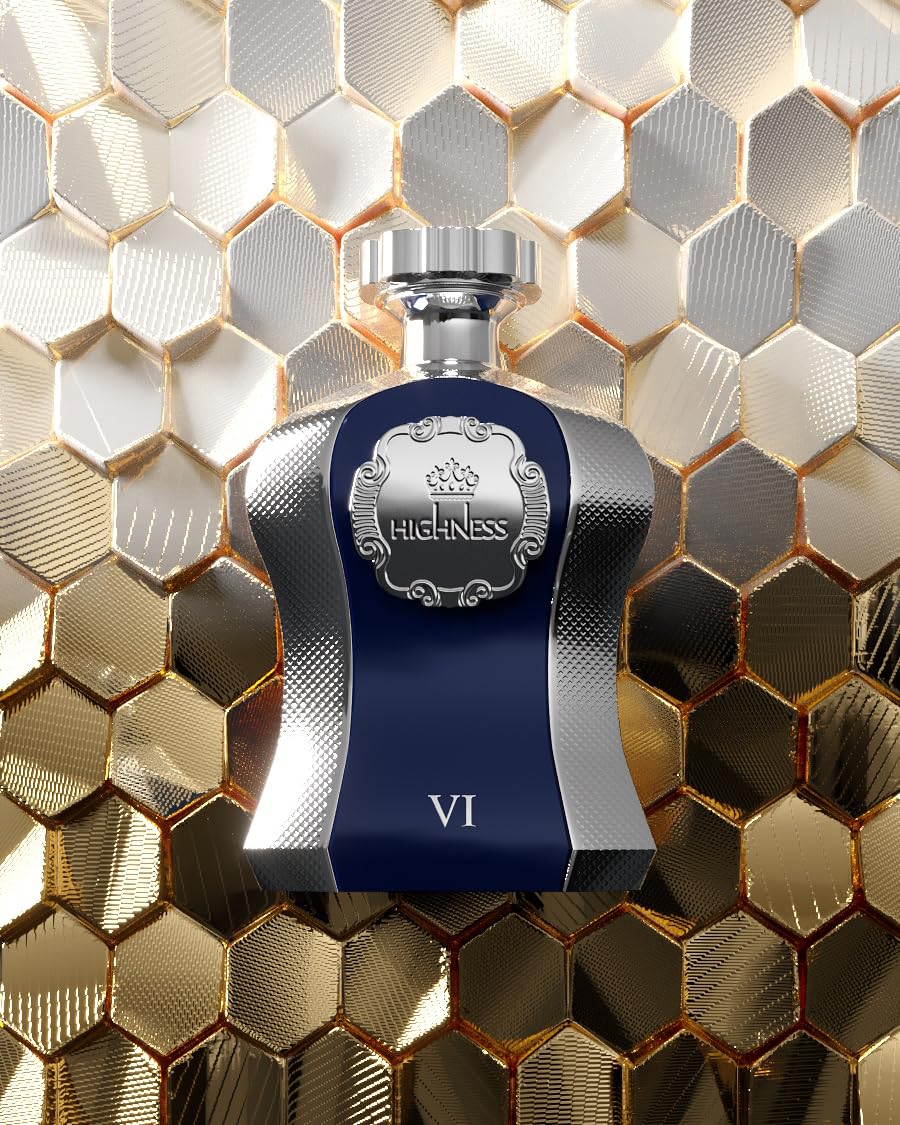 Afnan Highness Blue cap close-up, premium bottle craftsmanship.