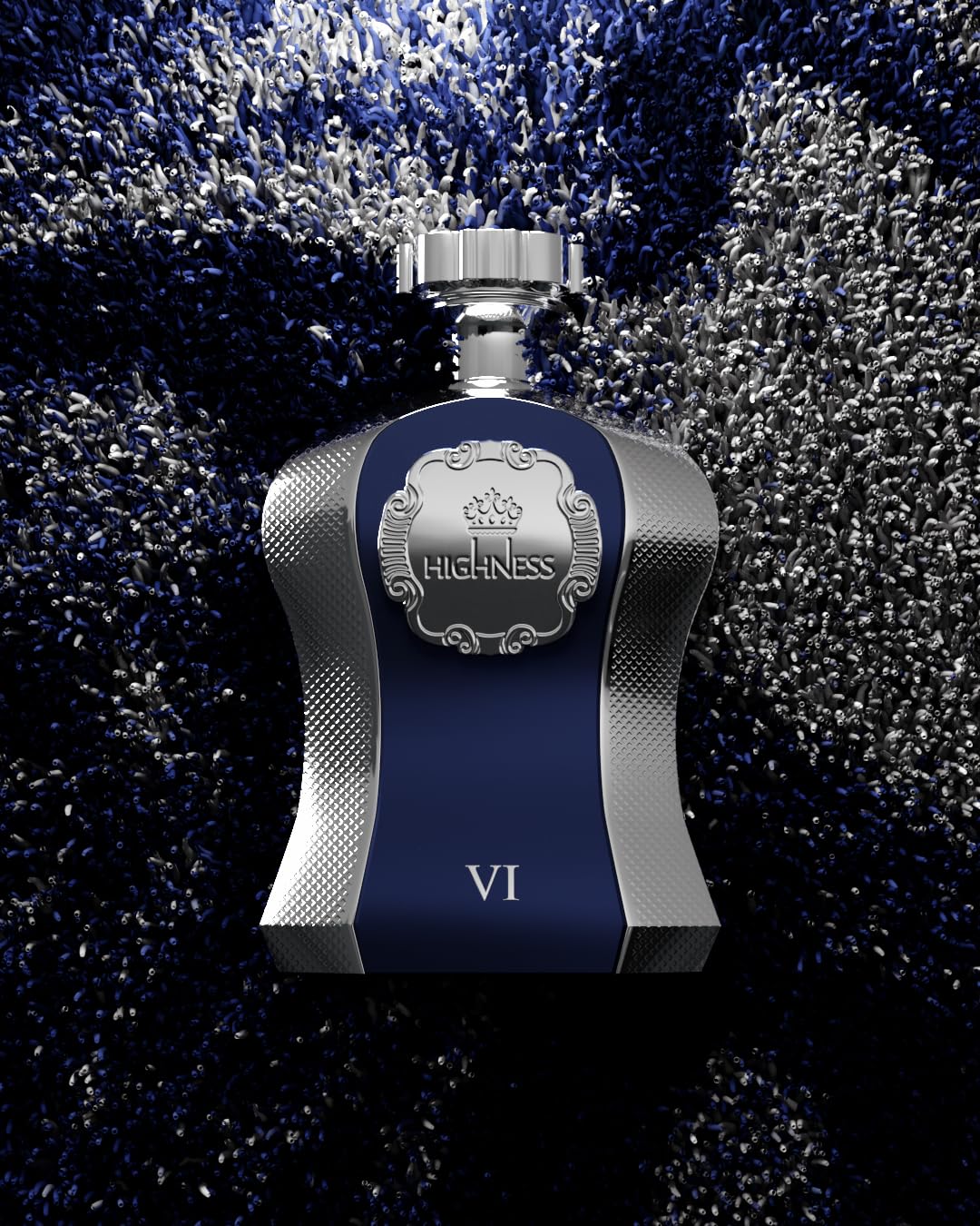 Afnan Highness Blue label detail, authentic branding cues.
