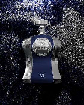 Afnan Highness Blue label detail, authentic branding cues.