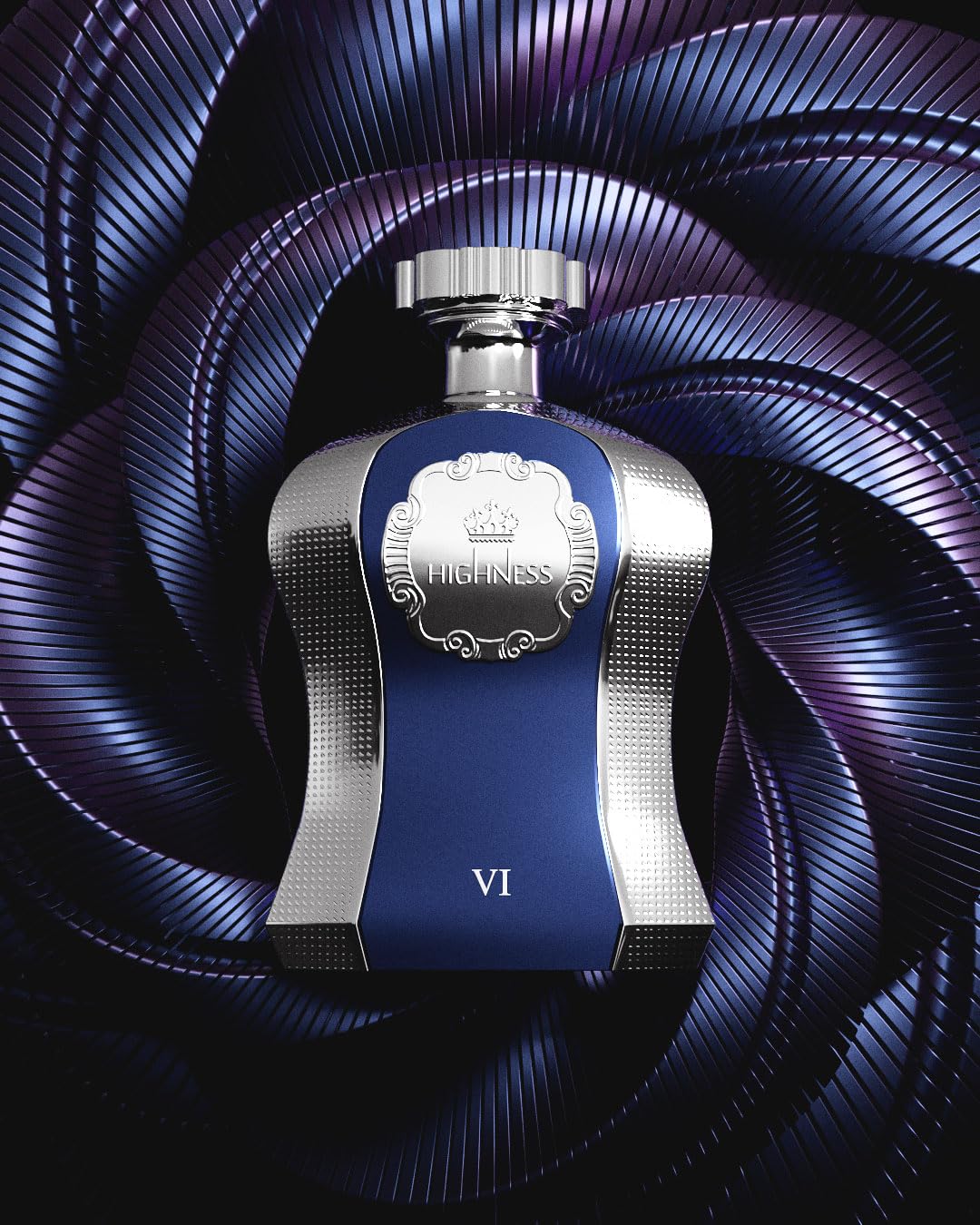 Afnan Highness Blue packaging box, refined presentation for gifting.