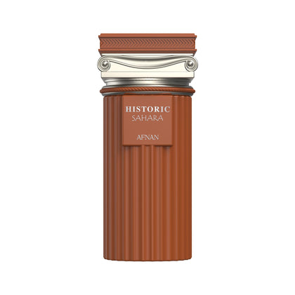 Afnan Historic Sahara bottle closeup, premium design and lasting impression.