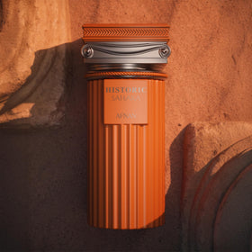 Afnan Historic Sahara warm-tones image, rich amber tones reflect the fragrance profile.