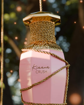Afnan Kiaana Crush fragrance swirl conveys evening elegance and confident charm.