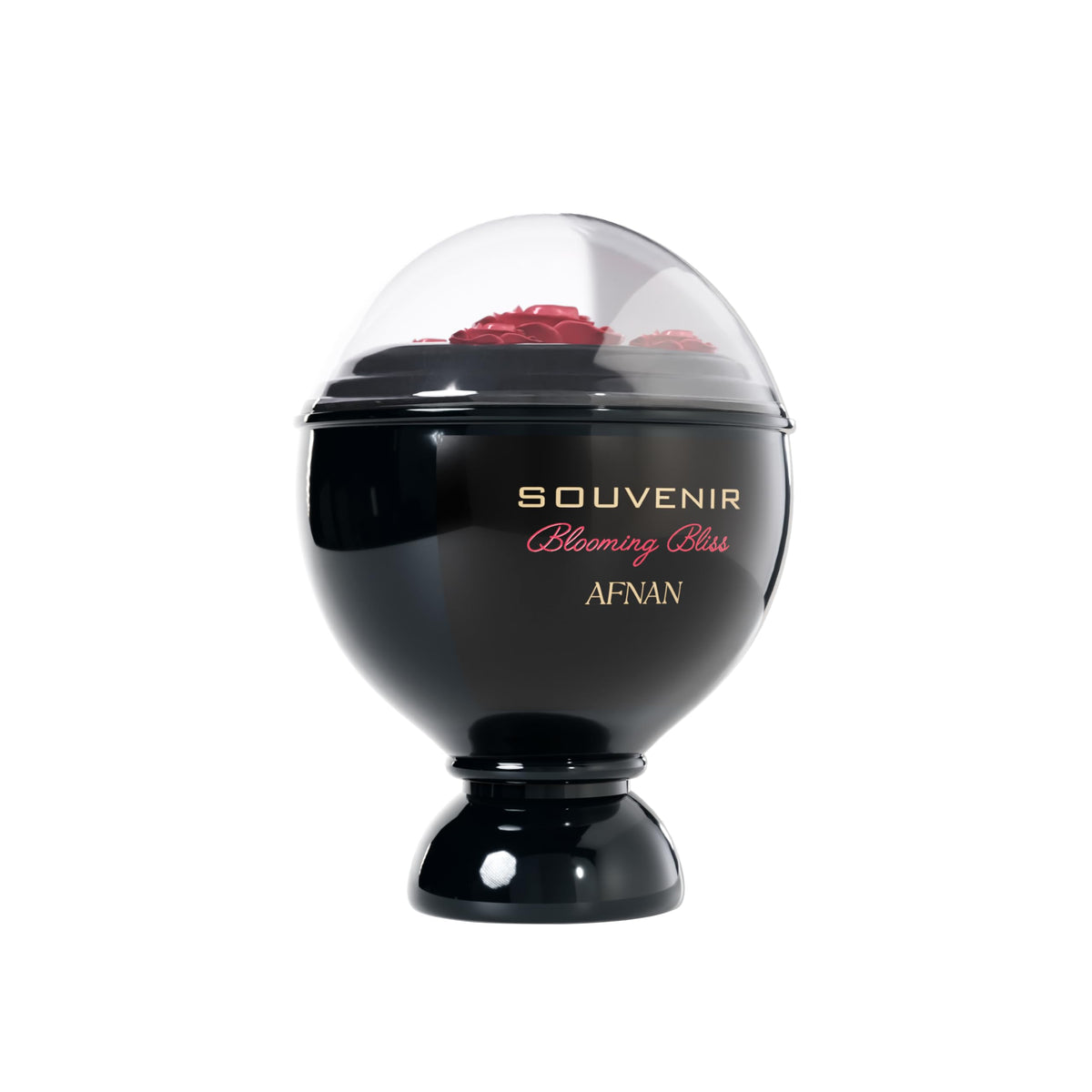 Afnan Souvenir Blooming Bliss bottle closeup cap highlighting premium craftsmanship