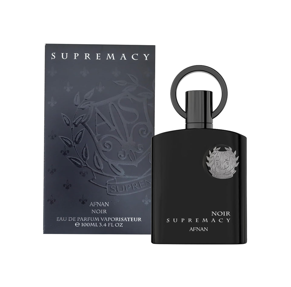 Afnan Supremacy Noir bottle front view for confident daytime wear