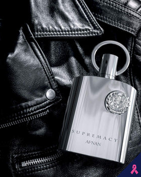 Afnan Supremacy Pour Homme label closeup emphasizes branding and quality