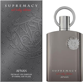 Afnan Supremacy Pour Homme packaging shot signaling premium, long-lasting fragrance.