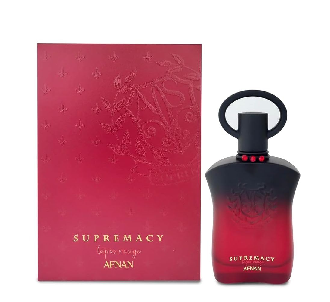 Afnan Supremacy Tapis Rouge top notes close-up with bold cherry, peach, litchi.
