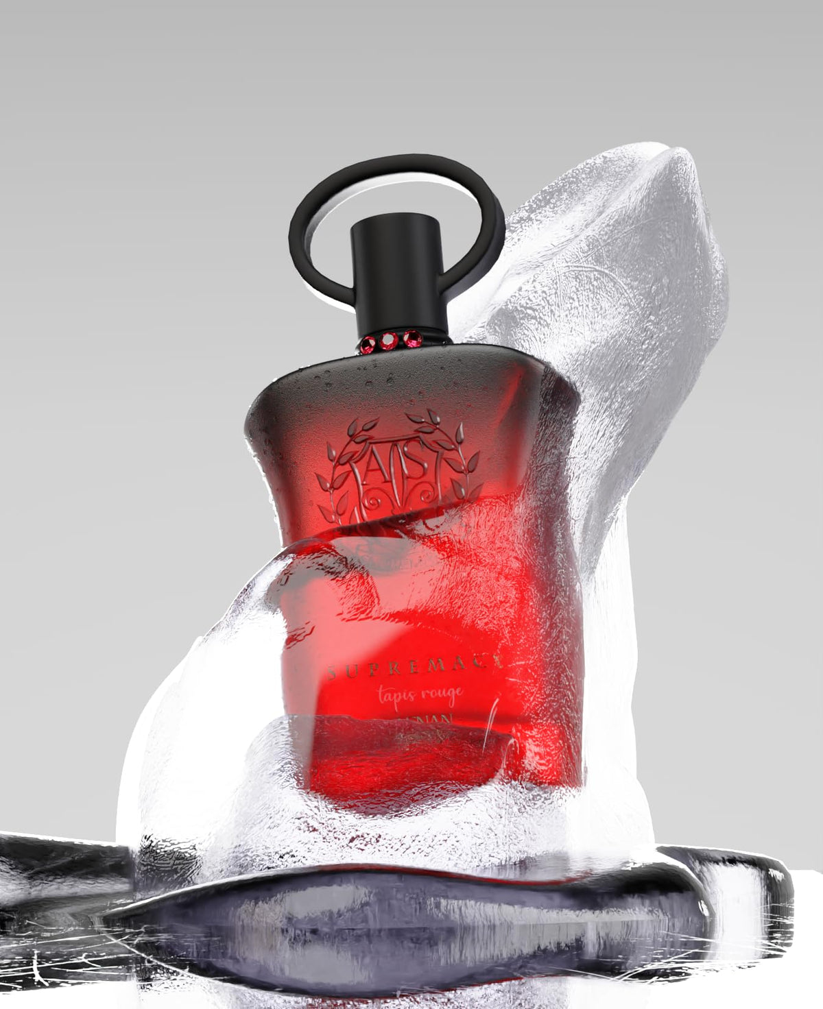Afnan Supremacy Tapis Rouge bottle on skin, balanced sillage during wear.