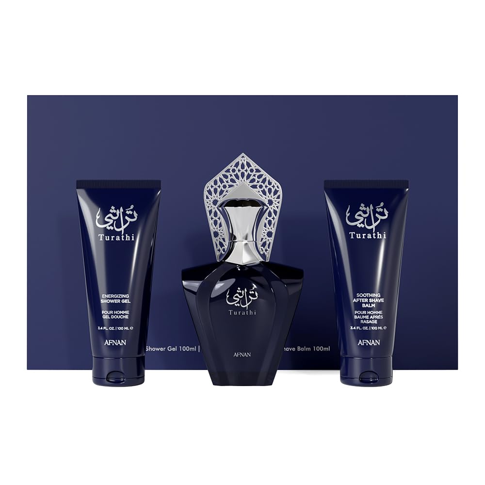 Afnan Turathi Homme Blue EDP bottle for daily wear with a lasting trail.