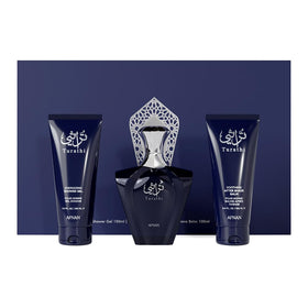 Afnan Turathi Homme Blue EDP bottle for daily wear with a lasting trail.