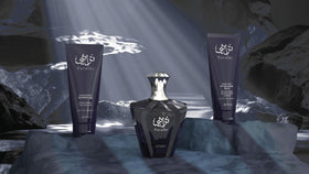 Afnan Turathi Homme Blue Gift Set packaging, elegant presentation for gifting occasions.