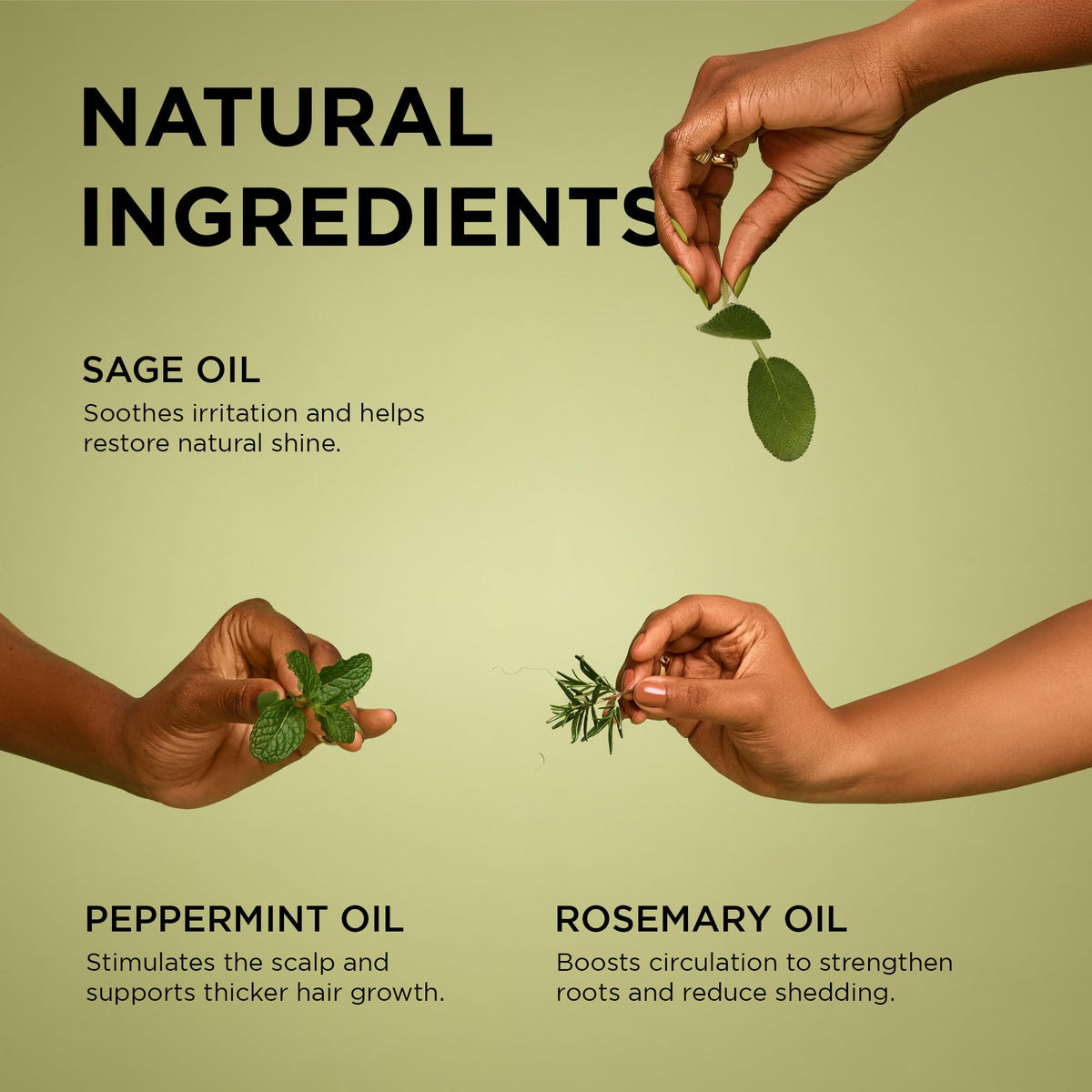 African Pride Feel It Formula peppermint oil image signals cooling, refreshing scalp sensation