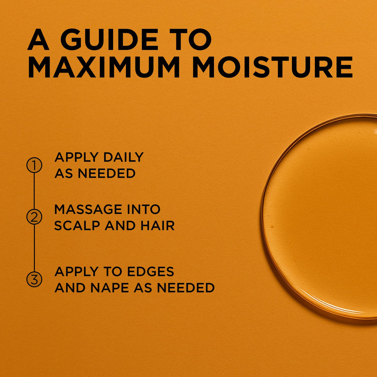 African Pride Hair Oil application shows sealing moisture for smooth edges
