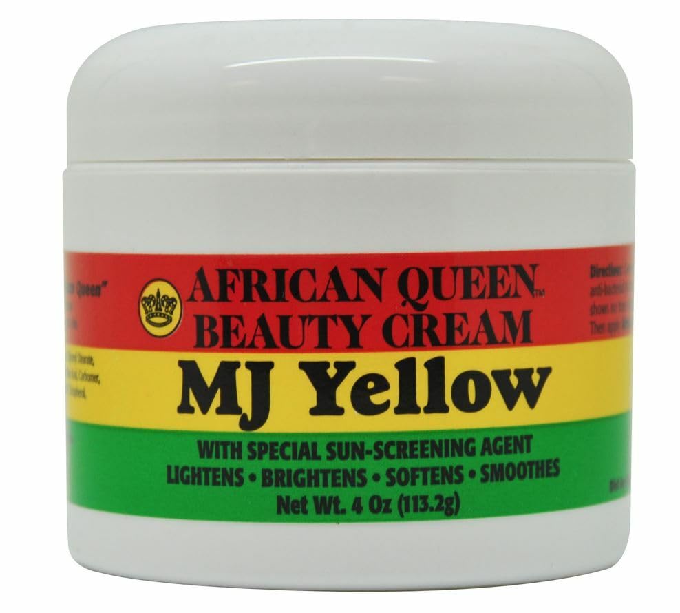 African Queen MJ Yellow Cream jar for daily moisturization and smooth skin