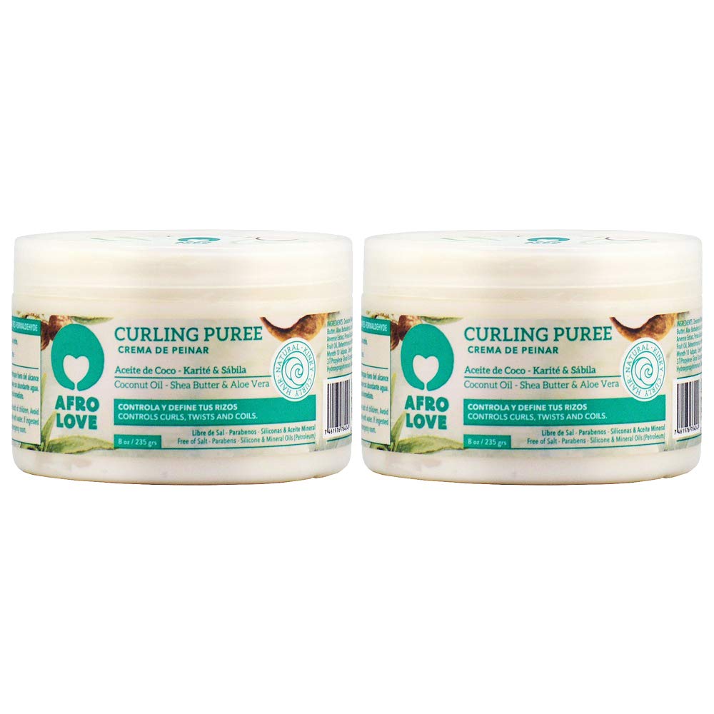 Afro Love Curling Puree 2-pack jar for defined, hydrated curls