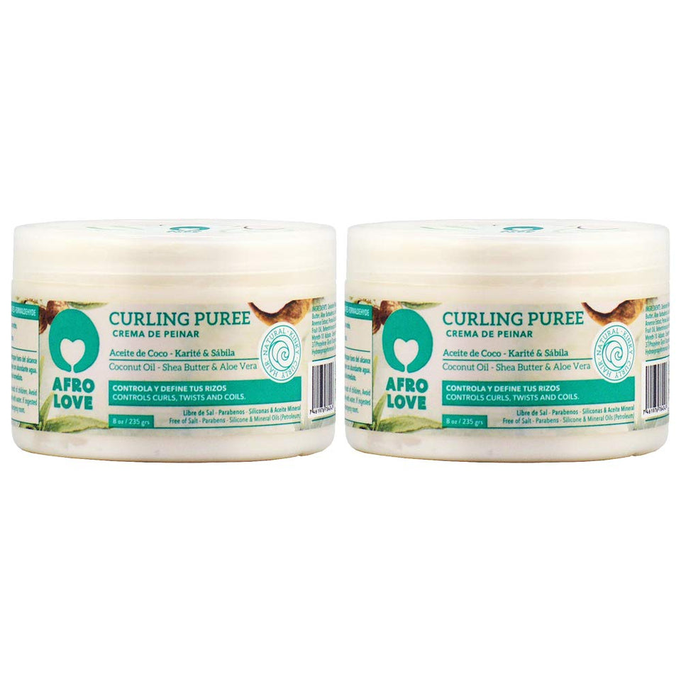 Afro Love Curling Puree 2-pack jar for defined, hydrated curls