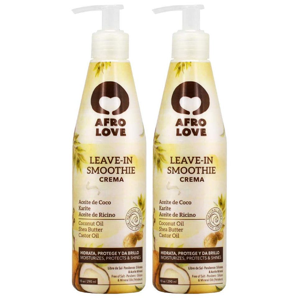 Afro Love Leave-In Smoothie Crema Pack 2 bottle for hydrated, defined curls with a lightweight feel.