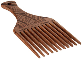 AfroPick comfort-handle wood pick offers easy grip for styling sessions