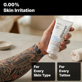 Close-up of applying Afterology lotion on skin for barrier support