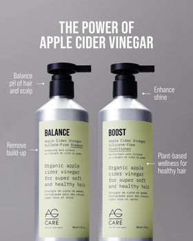 AG Care bottle styled in bathroom showing plant-based routine benefit