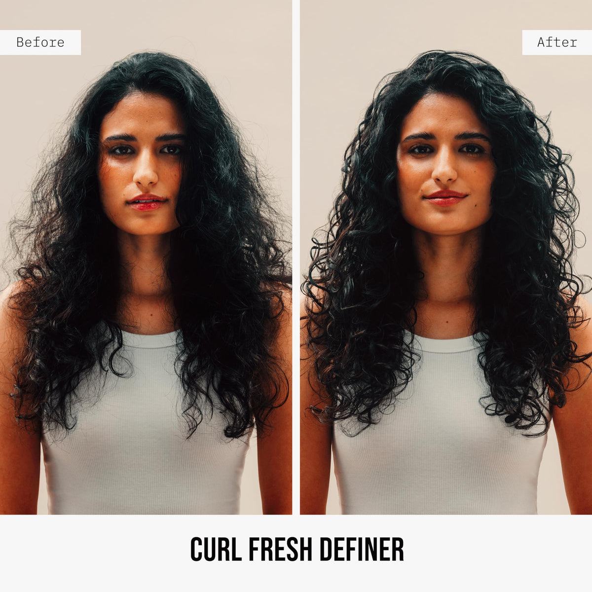AG Care Curl Fresh Definer application on damp hair for frizz control and curl boost