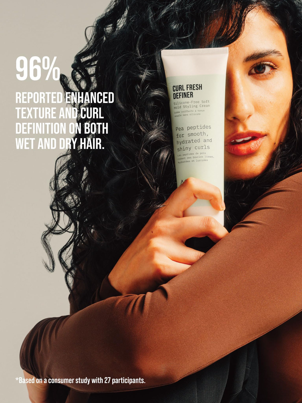 AG Care Curl Fresh Definer cream swatch showing rich, plant-based nourishment for soft curls