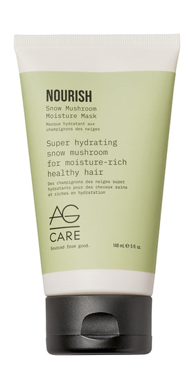 AG Care Nourish Snow Mushroom Moisture Mask application, delivering deep hydration to hair.