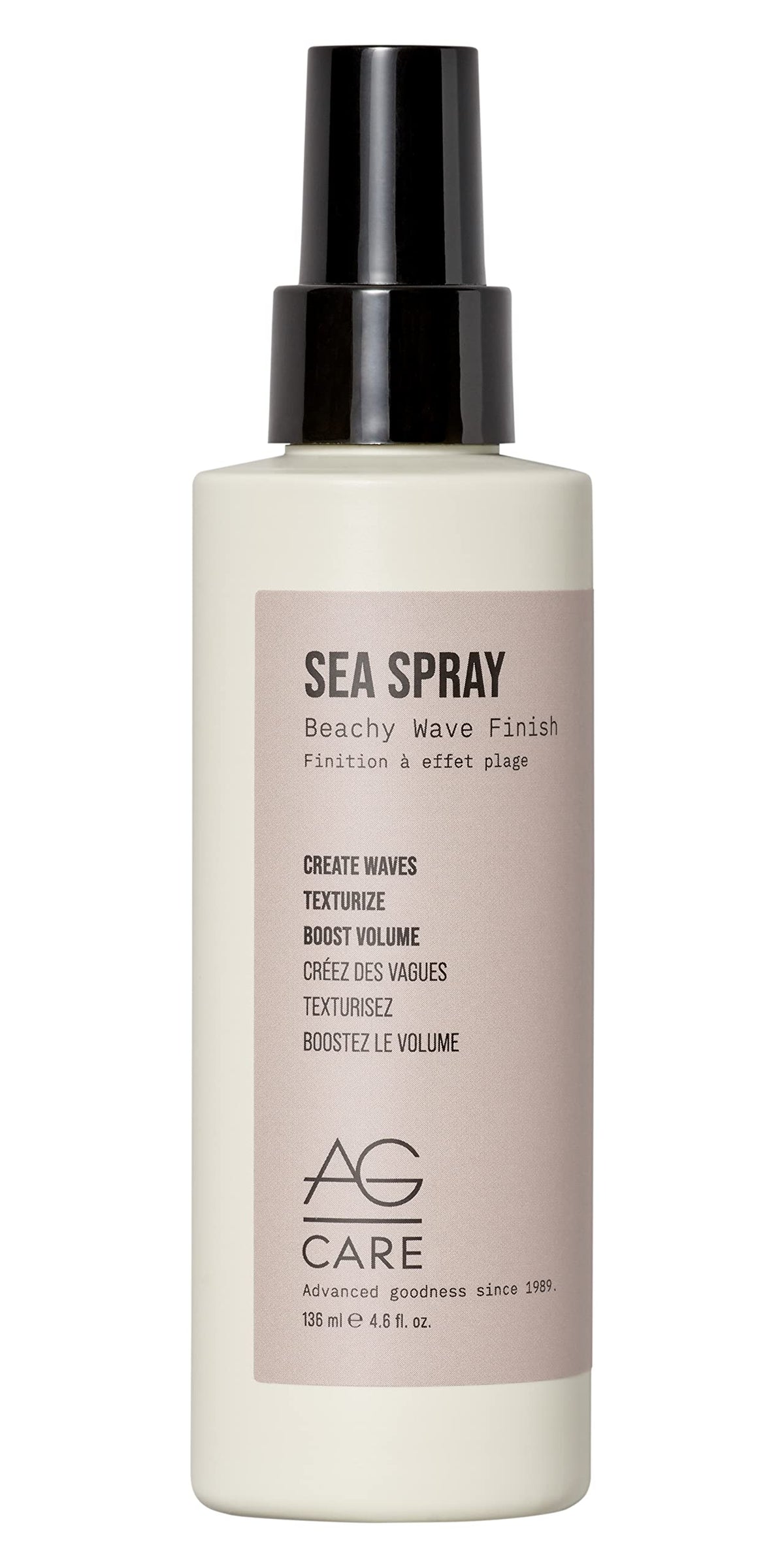 AG Care Sea Spray bottle front view showing beachy wave finish for all hair types.