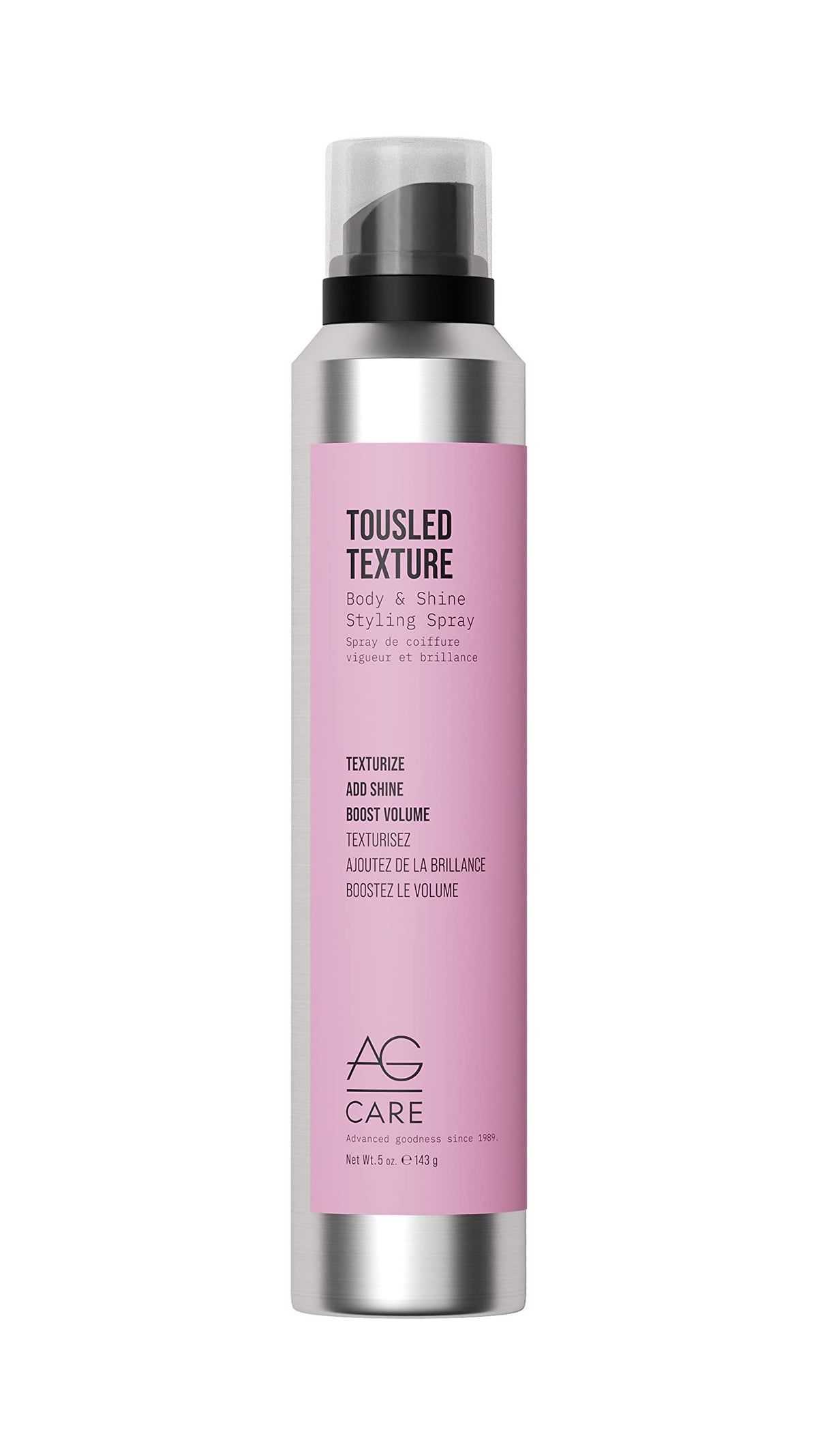 AG Care Tousled Texture bottle pouring for effortless styling and volume