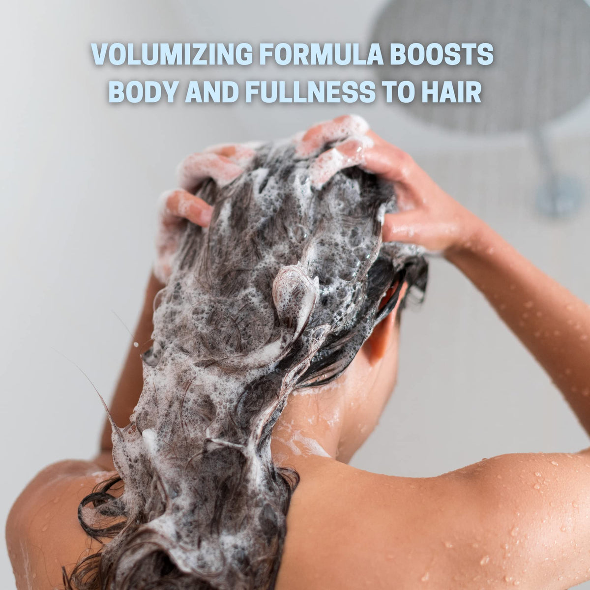 After use, hair appears hydrated, smooth, and voluminous.