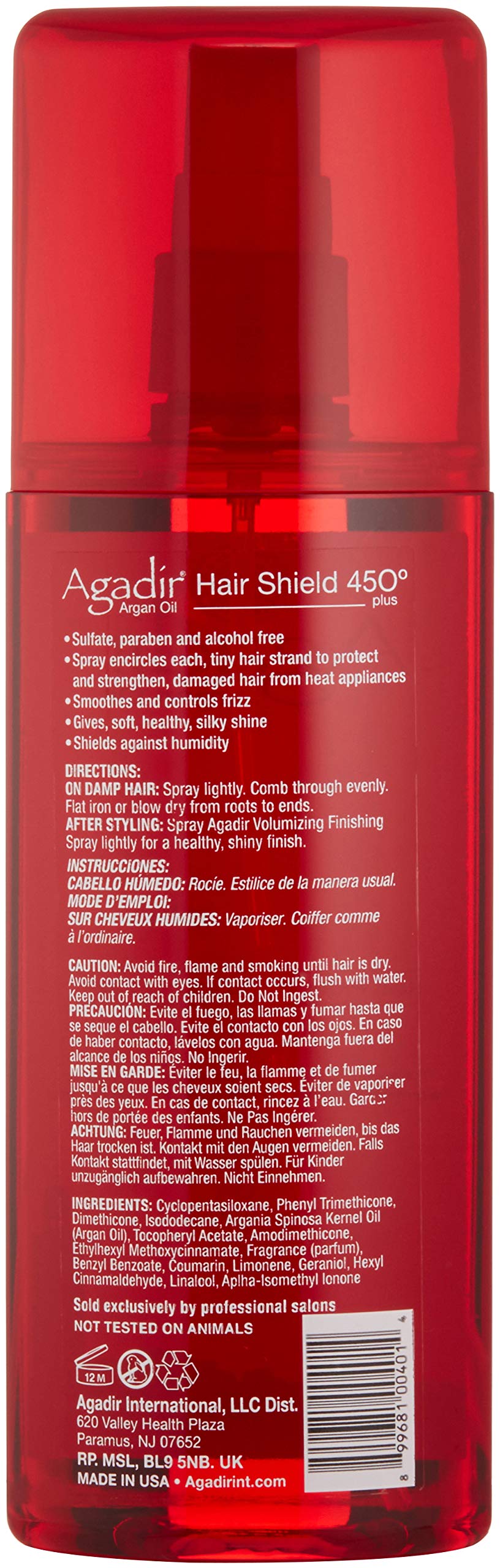 Agadir Hair Shield 450 application mist evenly coats hair before styling.
