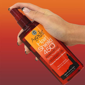 Agadir Hair Shield 450 smooth shine finish helps achieve sleek, salon-like results.