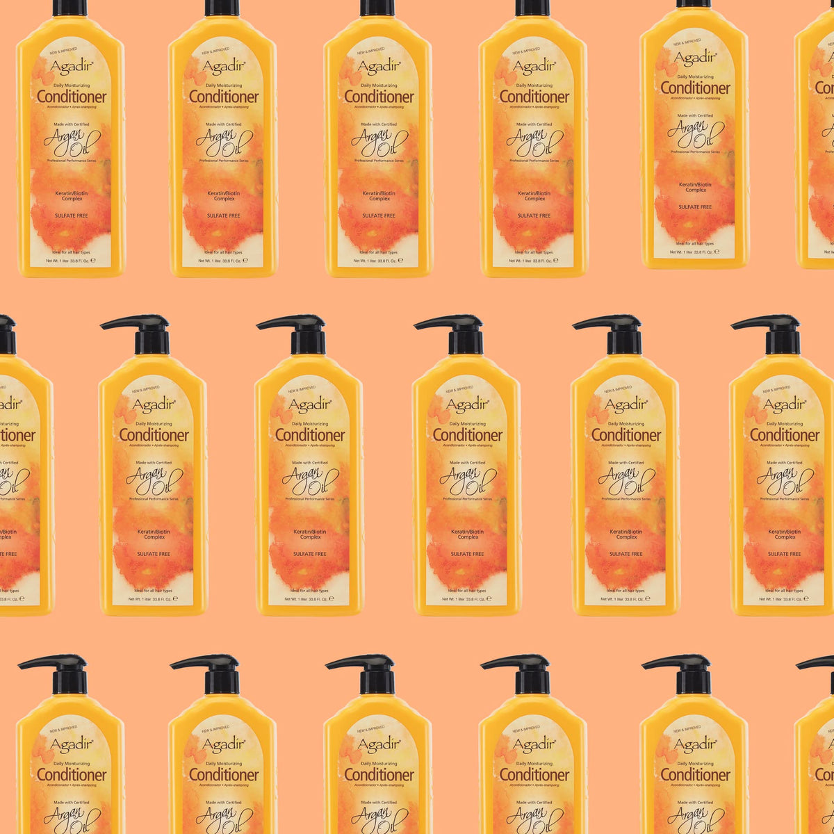 Agadir hair shows smoother, shinier finish after using Daily Moisturizing Conditioner.