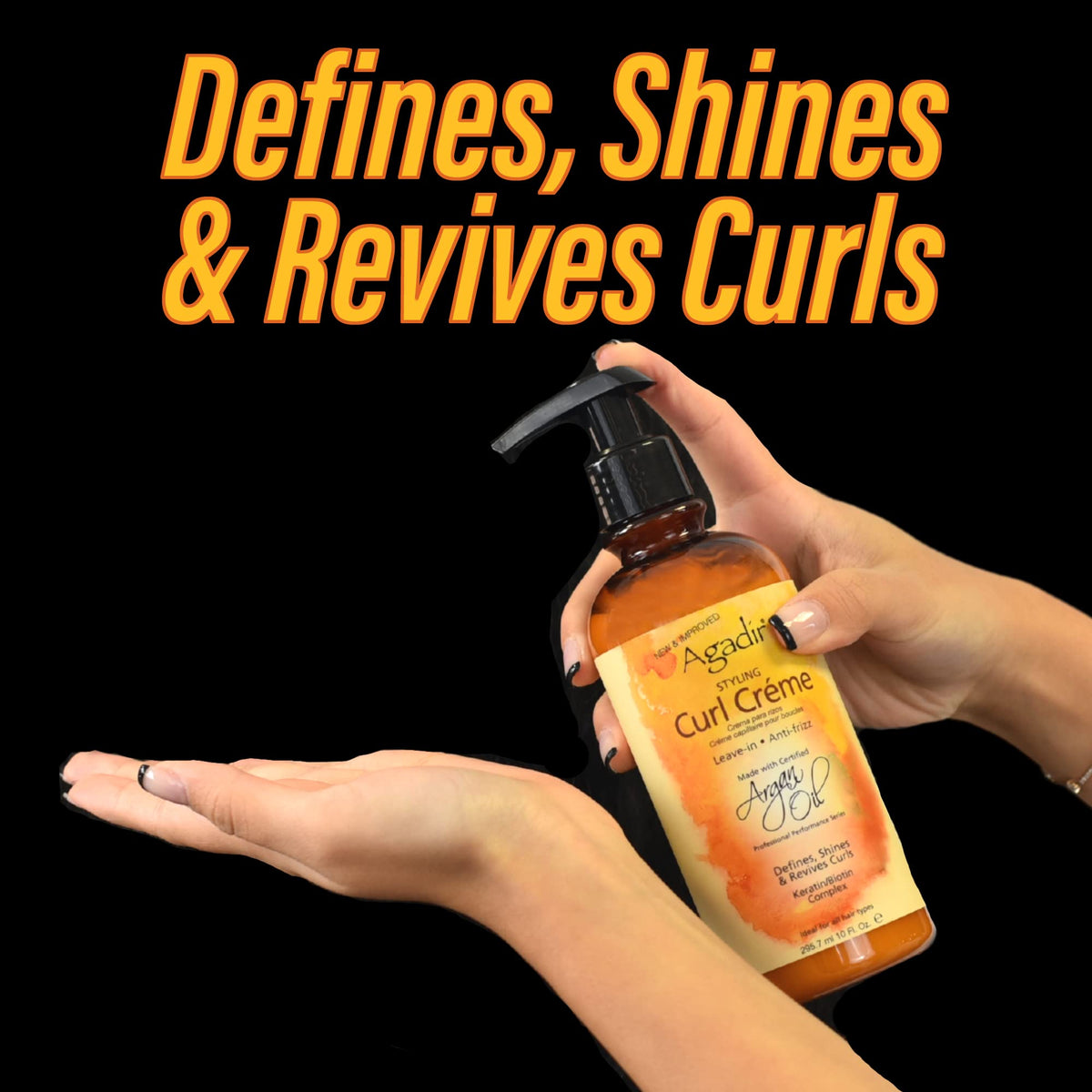 Agadir Styling Curl Creme smooth hair texture with light finish